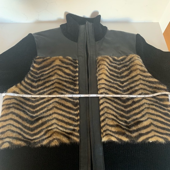 Vintage Faux fur, genuine leather and chenille shacket - Picture 6 of 8